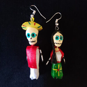 Women Dia de Muertos Day of the Dead Dangle Earrings Halloween Jewelry Fashion